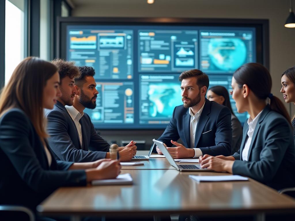 Ironclad Guard security team in a focused office discussion